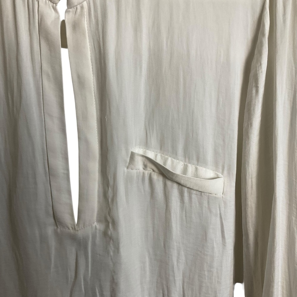 Zara Off-White Blouse with Stand Collar - Picture 3 of 7